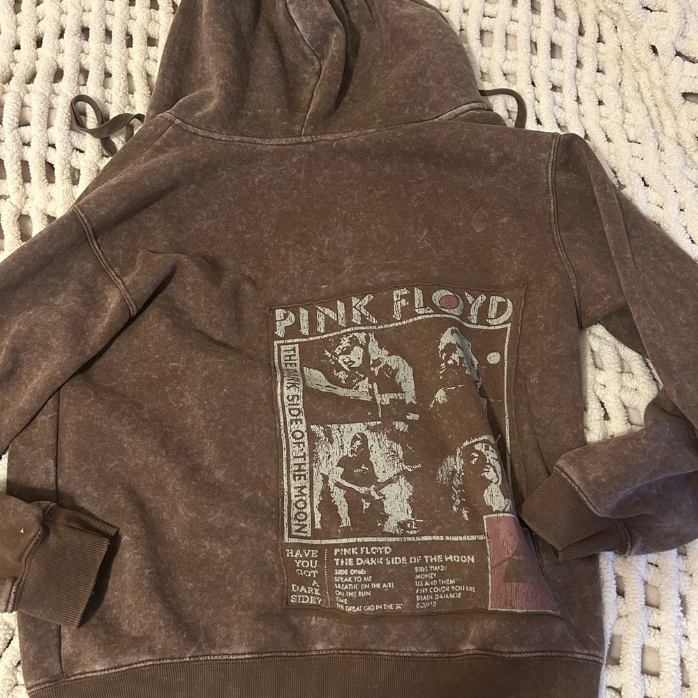 Pink Floyd Grunge Brown Zip-Up Hoodie - Picture 7 of 7